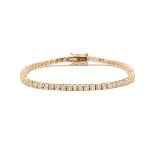 Medium Diamond Line Bracelet in 14K Yellow Gold